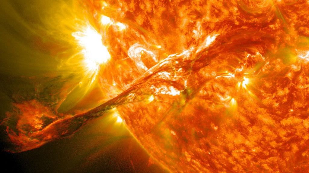 Figure 5. Solar flare on August 31st, 2012 that caused an aurora on September 3rd [12]. 